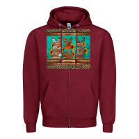 Burgundy western easter bunnies Zipper Hoodie - Jasminsmagicworld