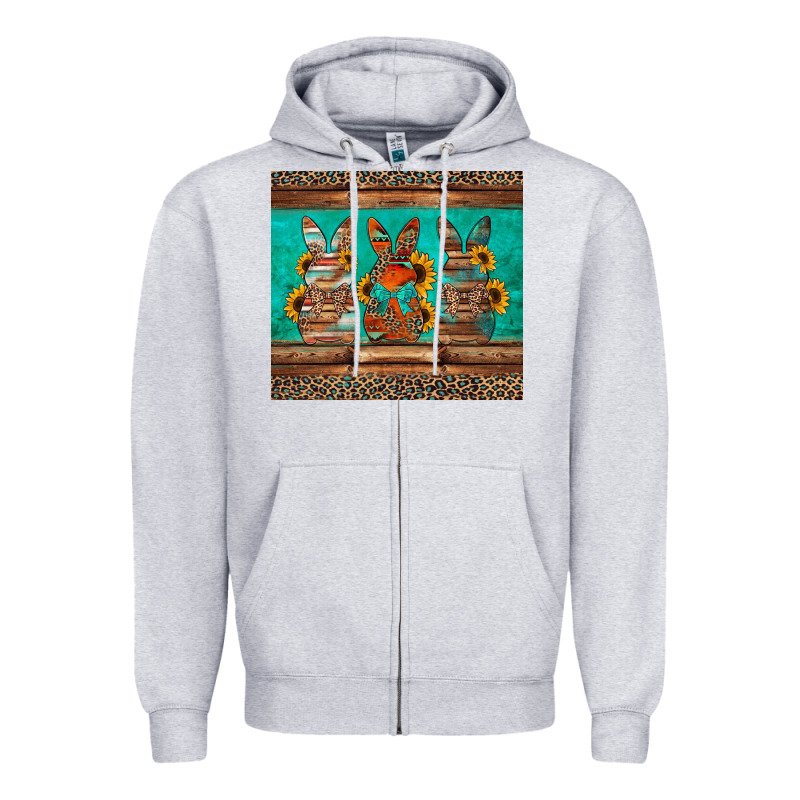 Western Easter Bunnies Zipper Hoodie by Jasminsmagicworld | Teevron