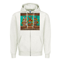Oatmeal Heather western easter bunnies Zipper Hoodie - Jasminsmagicworld