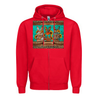 Red western easter bunnies Zipper Hoodie - Jasminsmagicworld