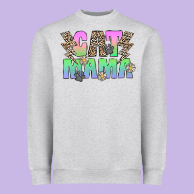 Cat Mama Heavyweight Sweatshirt Designed By Cowhidedigitalart