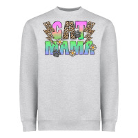 Heather Grey cat mama Heavyweight Sweatshirt - CowhideDigitalArt