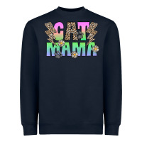Navy cat mama Heavyweight Sweatshirt - CowhideDigitalArt