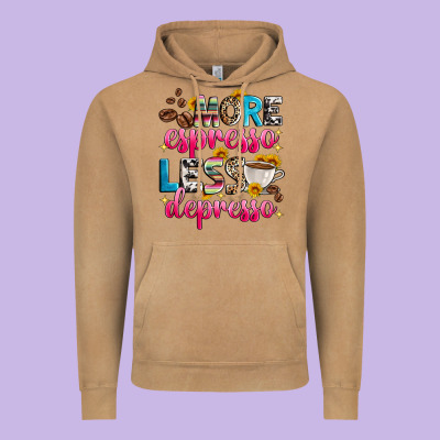 More Espresso Less Depresso Vintage Hoodie Designed By Zillion Design Studio