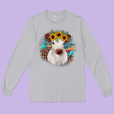 Western Calf Long Sleeve Tee Designed By Jahusdesignshop