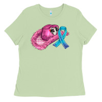 Matcha cowboy hat and cancer ribbon Ladies Tee - AdoDesignShop