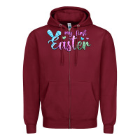 Burgundy my first easter Zipper Hoodie - Jasminsmagicworld