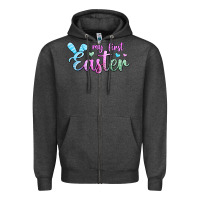 Charcoal Heather my first easter Zipper Hoodie - Jasminsmagicworld