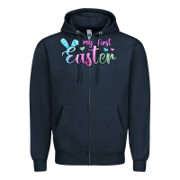 Navy my first easter Zipper Hoodie - Jasminsmagicworld