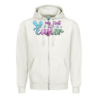 Oatmeal Heather my first easter Zipper Hoodie - Jasminsmagicworld