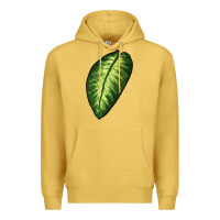 Antique Gold Dumb Cane Leaf Premium Hoodie - LillyAllenDesigns