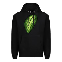 Black Dumb Cane Leaf Premium Hoodie - LillyAllenDesigns