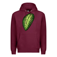 Burgundy Dumb Cane Leaf Premium Hoodie - LillyAllenDesigns
