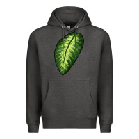 Charcoal Heather Dumb Cane Leaf Premium Hoodie - LillyAllenDesigns