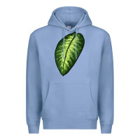 Colony Blue Dumb Cane Leaf Premium Hoodie - LillyAllenDesigns