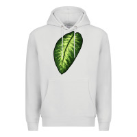 Dove Grey Dumb Cane Leaf Premium Hoodie - LillyAllenDesigns