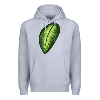 Heather Grey Dumb Cane Leaf Premium Hoodie - LillyAllenDesigns
