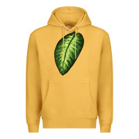 Mustard Dumb Cane Leaf Premium Hoodie - LillyAllenDesigns