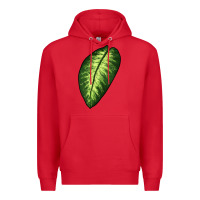 Red Dumb Cane Leaf Premium Hoodie - LillyAllenDesigns