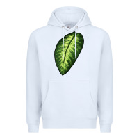 White Dumb Cane Leaf Premium Hoodie - LillyAllenDesigns