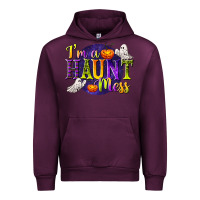 Mauve Wine I'm a Haunt Mess Urban Hoodie - texasbilliewilder