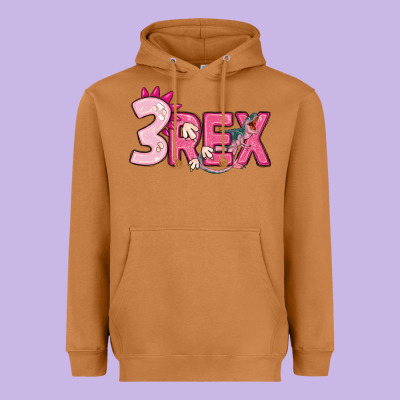 Pink Three Rex Heavyweight Hoodie Designed By Maliassmallbusiness