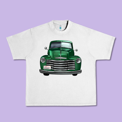 Western Green Truck Front View Urban Heavy Tee Designed By Fadigitalartstudio