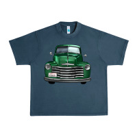 Midnight Navy western green truck front view Urban Heavy Tee - FaDigitalArtStudio