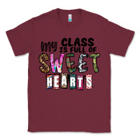 Burgundy my class ısfull of sweet hearts Classic Tee - CowhideDigitalArt