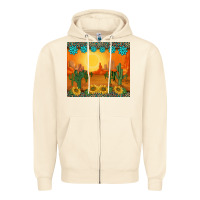 Sandshell western sunset cactus sunflowers gemstones leopards Zipper Hoodie - BarkalooDesign
