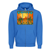 True Royal western sunset cactus sunflowers gemstones leopards Zipper Hoodie - BarkalooDesign