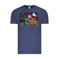 Vintage Denim heaux heaux heaux christmas louisiana swamp Vintage Tee - FaDigitalArtStudio