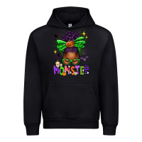 Black Halloween Afro Messy Bun Momster Urban Hoodie - texasbilliewilder
