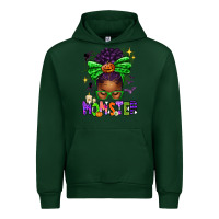 Forest Green Halloween Afro Messy Bun Momster Urban Hoodie - texasbilliewilder