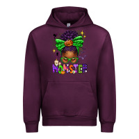 Mauve Wine Halloween Afro Messy Bun Momster Urban Hoodie - texasbilliewilder