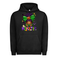 Pigment Black Halloween Afro Messy Bun Momster Urban Hoodie - texasbilliewilder