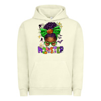 Pigment Pistachio Halloween Afro Messy Bun Momster Urban Hoodie - texasbilliewilder