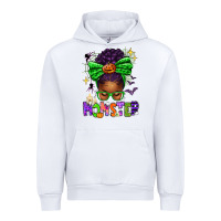 White Halloween Afro Messy Bun Momster Urban Hoodie - texasbilliewilder