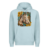 Blue Mist appaloosa horse with sunflowers and western background Premium Hoodie - LillyAllenDesigns