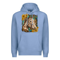 Colony Blue appaloosa horse with sunflowers and western background Premium Hoodie - LillyAllenDesigns
