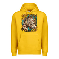 Lemon appaloosa horse with sunflowers and western background Premium Hoodie - LillyAllenDesigns