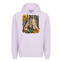 Lilac appaloosa horse with sunflowers and western background Premium Hoodie - LillyAllenDesigns