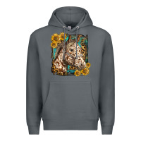 Rock appaloosa horse with sunflowers and western background Premium Hoodie - LillyAllenDesigns