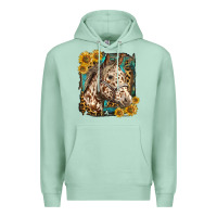 Seafoam appaloosa horse with sunflowers and western background Premium Hoodie - LillyAllenDesigns