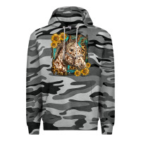 Slate Camo appaloosa horse with sunflowers and western background Premium Hoodie - LillyAllenDesigns