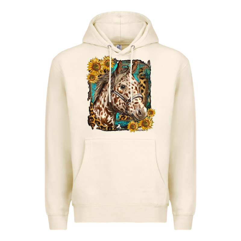 Appaloosa Horse With Sunflowers And Western Background Premium Hoodie by LillyAllenDesigns | Teevron