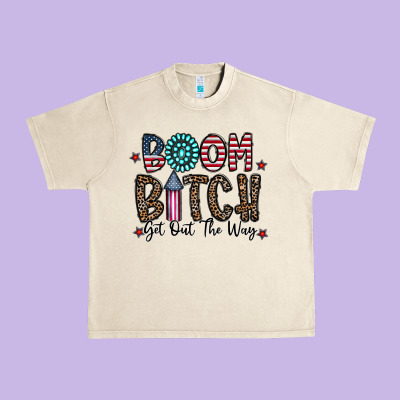 Boom Bitch Urban Heavy Tee Designed By Cowhidedigitalart