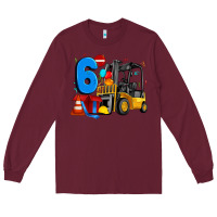Burgundy forklift birthday six Long Sleeve Tee - Artiststas