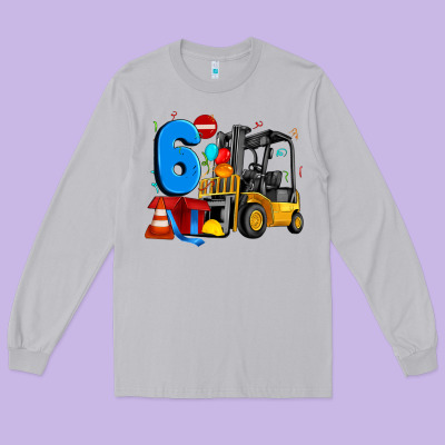 Forklift Birthday Six Long Sleeve Tee Designed By Artiststas