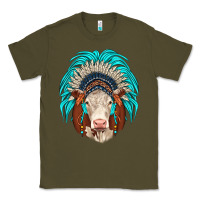 Army Green hereford indian headdress Classic Tee - JahusDesignShop